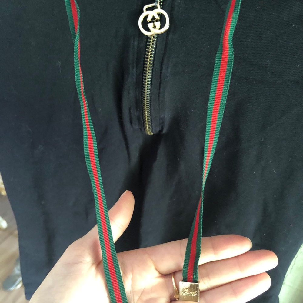 Gucci Black Short Sleeve Tee with Red Accents - Picture 3 of 5